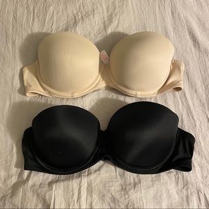 Black and creme starpless bras